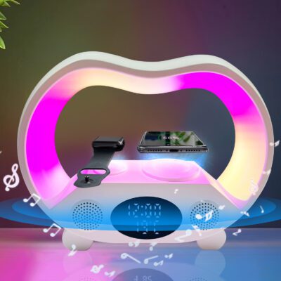 2024 New 6 In 1 Smart Remote Control Bluetooth-compatible Ambience Intelligent LED Table Lamp Multi-function Wireless Charger Night Light Bluetooth-compatible Speaker - Image 7