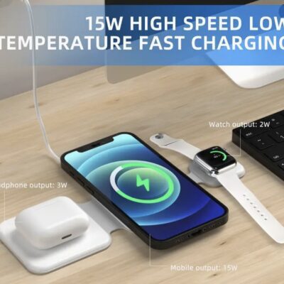 3 In 1 Magnetic Foldable Wireless Charger Charging Station Multi-device Folding Cell Phone Wireless Charger Gadgets - Image 8