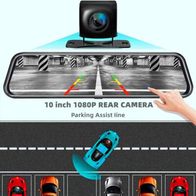 Front and Rear Dual Recording Rear View Mirror Dash Cam - Image 3