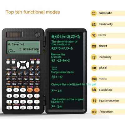 2 In 1 Foldable Scientific Calculators Handwriting Tablet Learning Function Calculator  Foldable Desk Scientific Calculators - Image 6