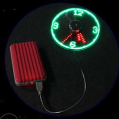 USB Fan Adjustable Mini Flexible Fan LED Light Time Clock Desktop Cool Gadget Time Display - Image 5