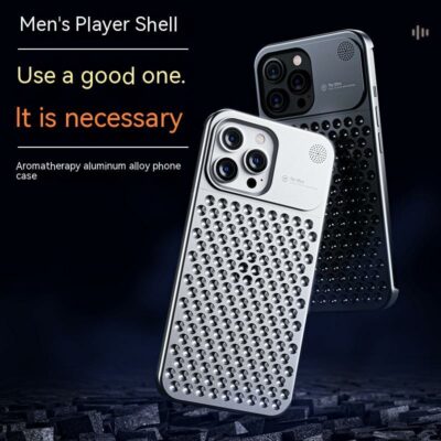 Aluminum Alloy Phone Case For 14 13 Pro Max Plus Hollow Heat Dissipation Anti-fall Full Body Shockproof Phone Cove - Image 8