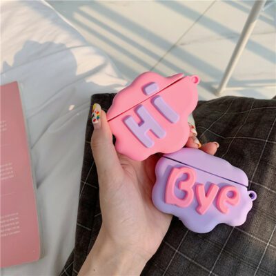 AirPod 2 Case 3D HI BYE Cloud Letter Cartoon Soft Silicone Wireless Earphone Cases For   Airpods Case Cute Cover - Image 7