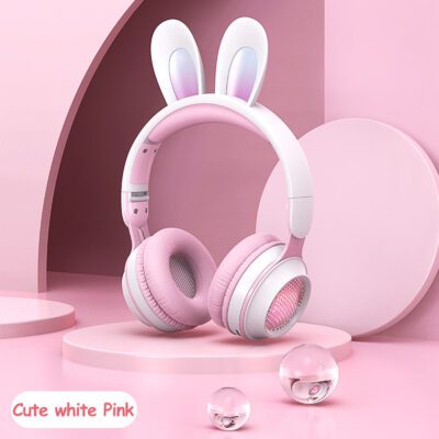 Rabbit Ear Headphones Wireless Luminous Extendable Wheat Headphones - Image 6