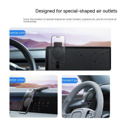 Magnetic Bendable Car Mobile Phone Holder Wireless Charger Phone Holder 15W Car Dash Mount Compatible With Phone - Image 3