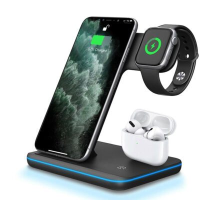 Compatible Mobile Phone Watch Earphone Wireless Charger 3 In 1 Wireless Charger Stand - Image 3