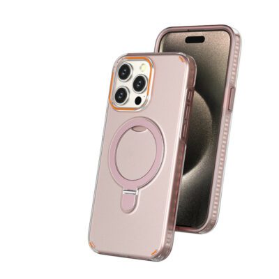 New Colorful Magnetic Bracket Phone Case With Holder Stand Cover For Magesafe Magnetic Transparent Wireless Charge Case For Phone - Imagen 7