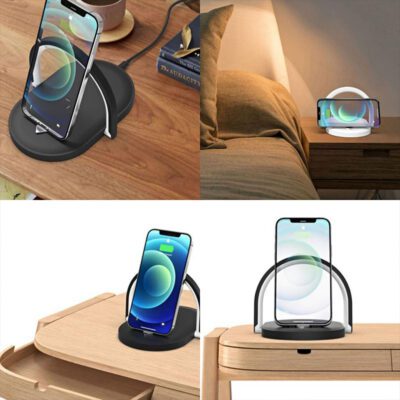 3 In 1 Foldable Wireless Charger Night Light Wireless Charging Station Stonego LED Reading Table Lamp 15W Fast Charging Light - Image 6