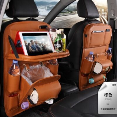 PU Leather Car Storage Bag Multifunction Seat Back Tray Hanging Bag Waterproof Car Organizer Automotive Interior Accessories - Image 8