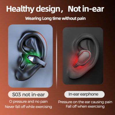 Ear Clip Bone Conduction Headphone Bluetooth-compatible 5.2 HIFI Wireless Earphone Touch Handsfree Sports Noise Cancelling Headset With Mic - Image 4