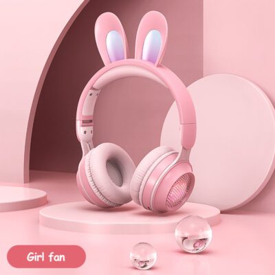 Rabbit Ear Headphones Wireless Luminous Extendable Wheat Headphones - Image 7