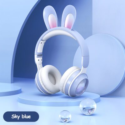 Rabbit Ear Headphones Wireless Luminous Extendable Wheat Headphones - Image 9