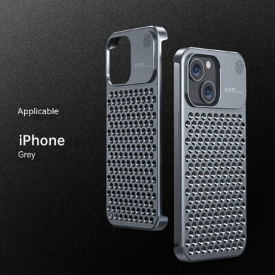 Aluminum Alloy Phone Case For 14 13 Pro Max Plus Hollow Heat Dissipation Anti-fall Full Body Shockproof Phone Cove - Image 10