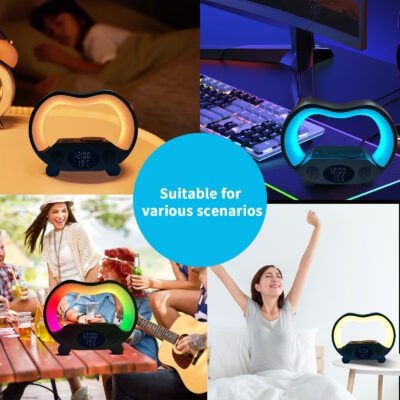 2024 New 6 In 1 Smart Remote Control Bluetooth-compatible Ambience Intelligent LED Table Lamp Multi-function Wireless Charger Night Light Bluetooth-compatible Speaker - Image 4