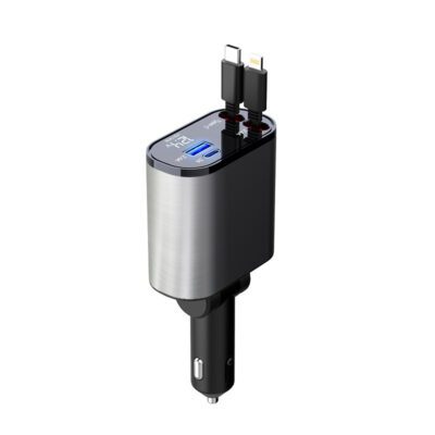 Metal Car Charger 100W Super Fast Charging Car Cigarette Lighter USB And TYPE-C Adapter - Imagen 5