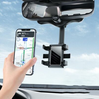 Rearview Mirror Phone Holder For Car Rotatable And Retractable Car Phone Holder Multifunctional 360 Rear View Mirror Phone Holder Suitable For All Mobile Phones And All Car - Imagen 8